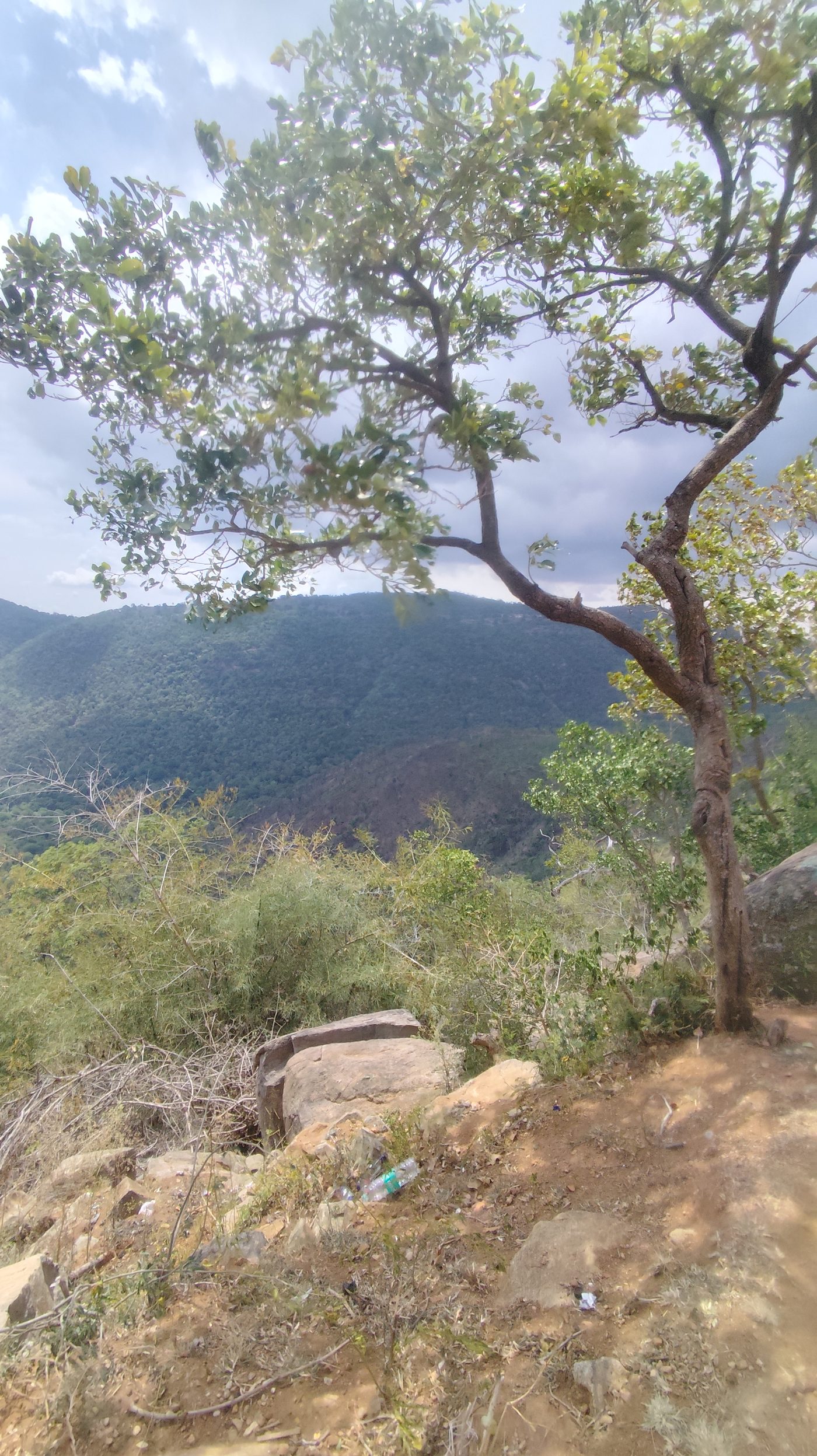 View from the Kodikarai viewpoint above Aiyur, overlooking the Melagiri hills
