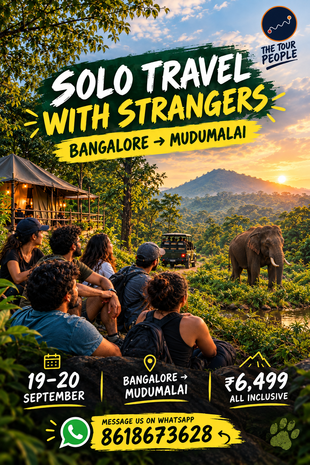 Solo Travel with Strangers: Mudumalai Jungle Stay — ₹6,499, Sat 19 to Sun 20 September